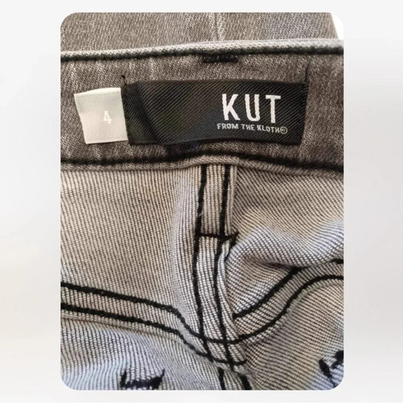 Kut From The Kloth Connie High Rise Fab Ab Ankle Skinny Raw Hem Black Size 4 - Picture 12 of 14